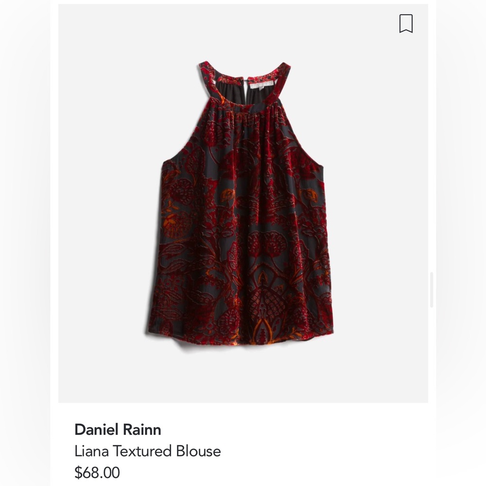 Daniel Rainn Liana Textured Blouse (black/red)- Stitch Fix